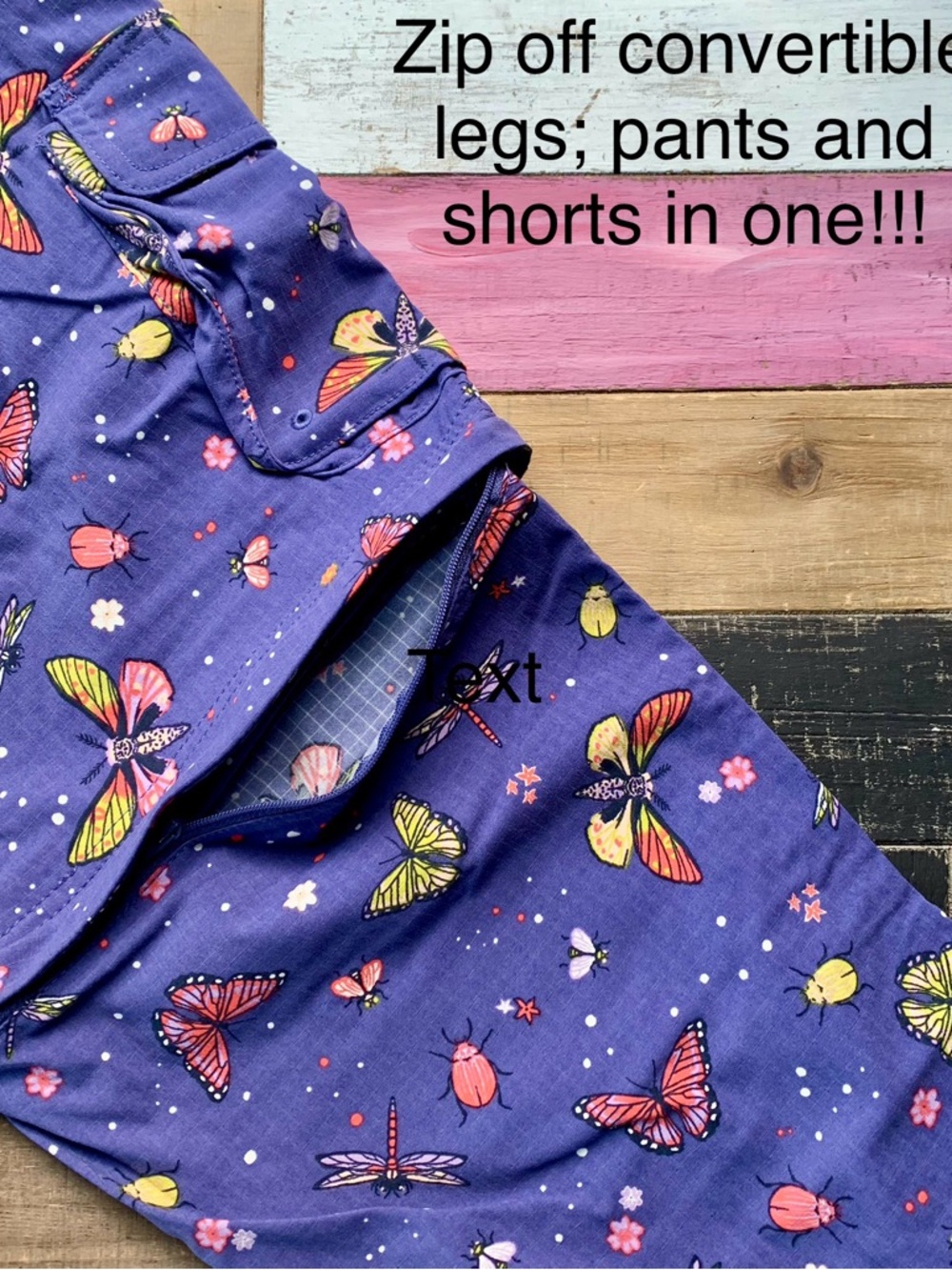 NWT Duluth Medium Heirloom Gardening Convertible Overalls Indigo Backyard Bugs - Picture 3 of 11